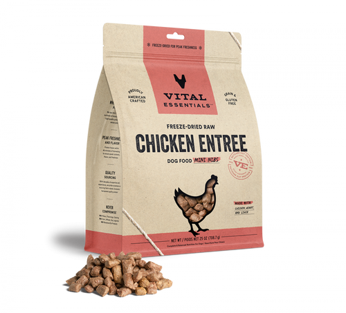 Vital Essentials Freeze Dried Grain Free Chicken Mini Nibs Entree for Dogs Food