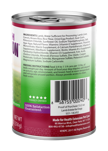 Health Extension Lamb Entree Canned Dog Food
