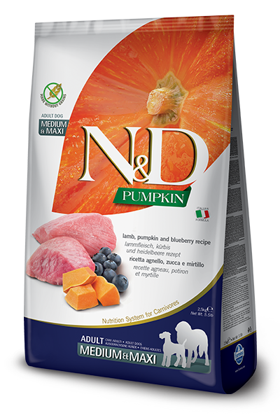 Farmina N&D Pumpkin Formula Medium & Maxi Lamb & Blueberry Adult