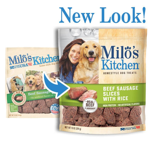 Milo's Kitchen Beef Sausage Slices with Rice Dog Treats