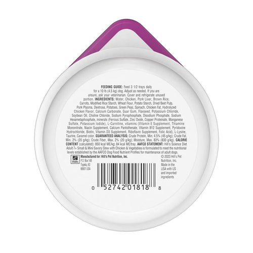 Hill's Science Diet Small Paws Savory Stew with Chicken & Vegetables Dog Food