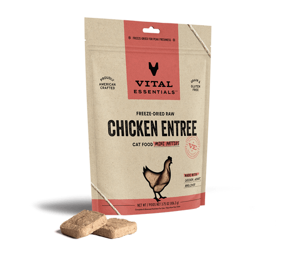 Vital Essentials Freeze-Dried Raw Chicken Entree Mini Patties Cat Food