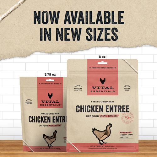 Vital Essentials Freeze-Dried Raw Chicken Entree Mini Patties Cat Food