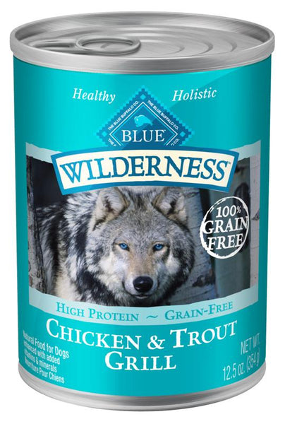 Blue Buffalo Wilderness Grain Free Trout & Chicken Canned Dog Food -  Serving NY - NJ