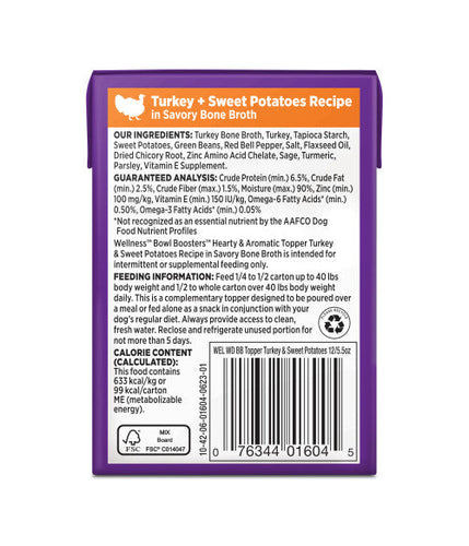 Wellness Bowl Boosters Hearty Toppers Turkey & Sweet Potato