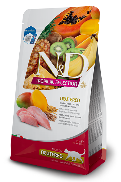 Farmina N&D Tropical Selection Neutered Chicken, Spelt, Oats and Tropical Fruits Cat Food