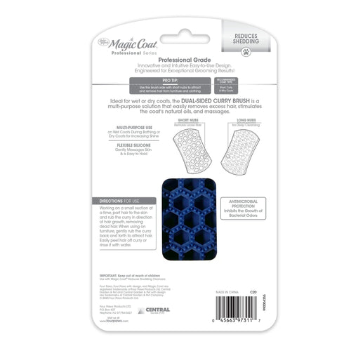 Four Paws Magic Coat Professional Series Dual-Sided Curry Brush for Dogs