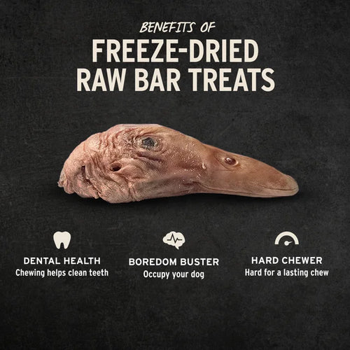 Vital Essentials Freeze-Dried Raw Bar Duck Heads Single Ingredient Dog Chews