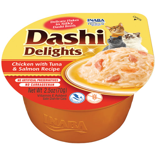 Inaba Dashi Delights Chicken with Tuna & Salmon Recipe Cat Treat