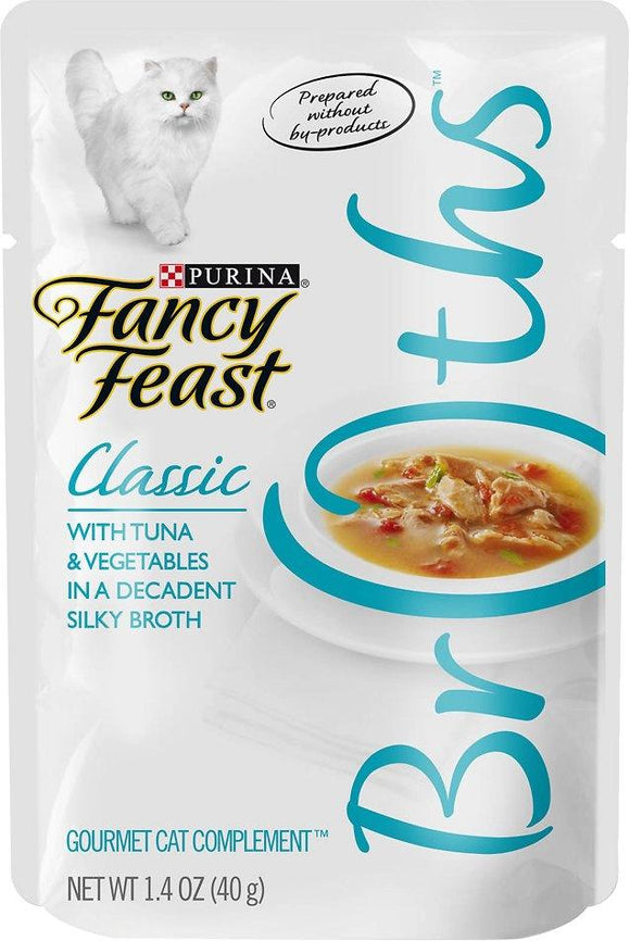 Fancy Feast Classic Broths with Tuna & Vegetables Cat Food Pouches
