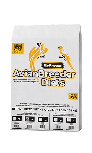 Zupreem AvianBreeder FruitBlend Flavor Food with Natural Flavors for Parrots and Conures